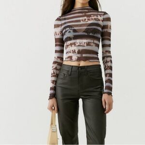 Urban Outfitter’s Teegan Sheer Mesh Stripe Tee